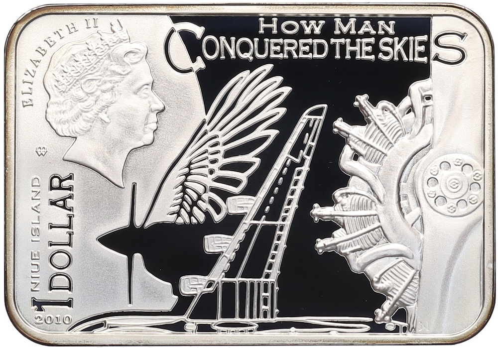 1 доллар 2010 года Ниуэ «Покорение небес — Икар» — Фото №2