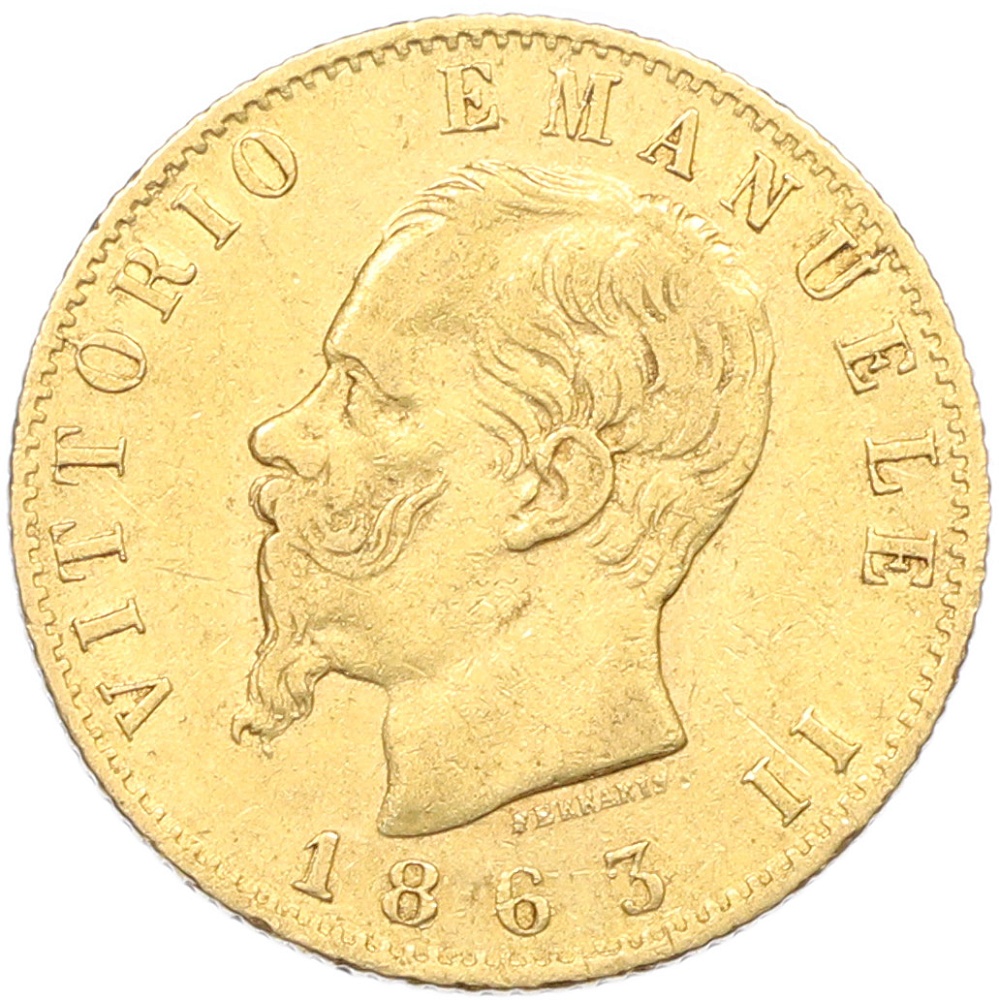 20 лир 1863 года Италия — Фото №1