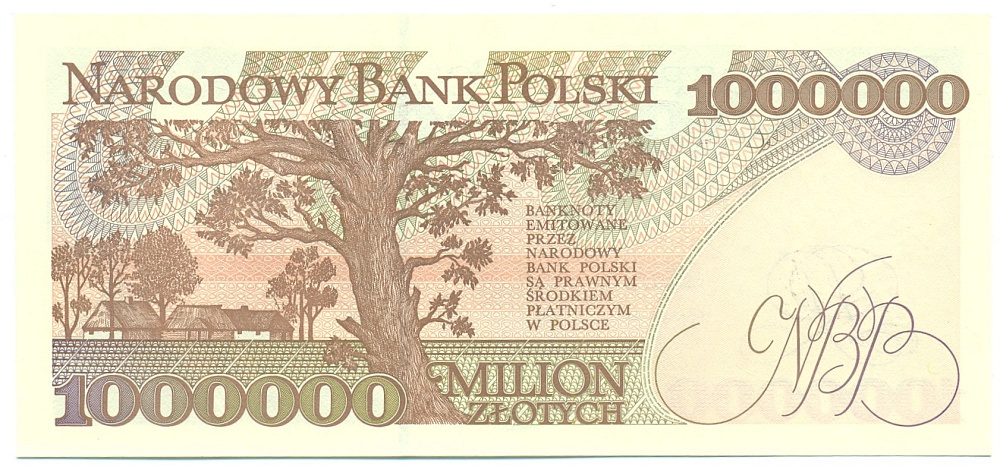 1 миллион злотых 1993 года Польша — Фото №2