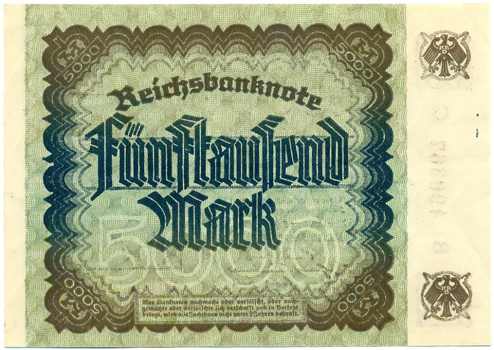 5000 марок 1922 года Германия — Фото №2