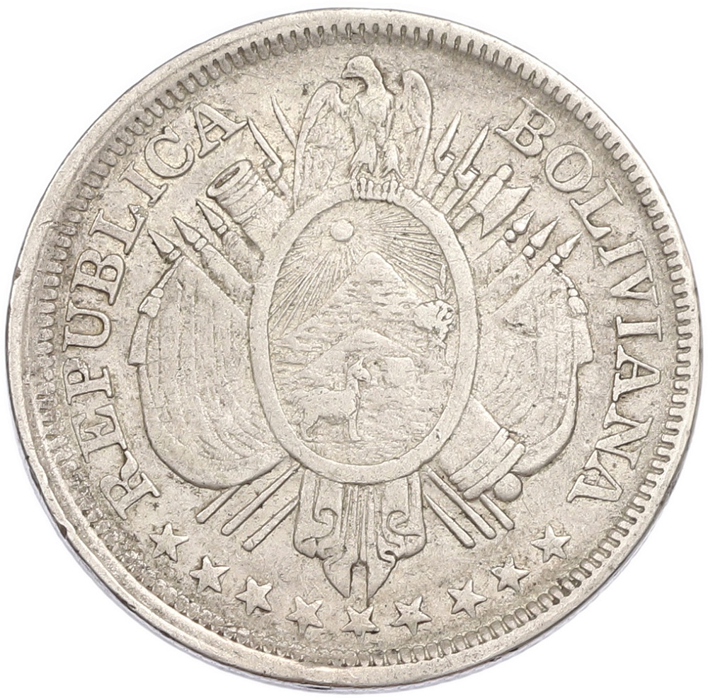 50 сентаво 1894 года Боливия — Фото №2