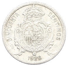 50 сентимо 1926 года Испания — Фото №2