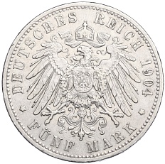 5 марок 1904 года D Германия (Бавария) — Фото №2