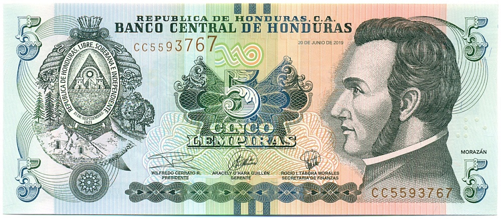 5 лемпир 2019 года Гондурас — Фото №1