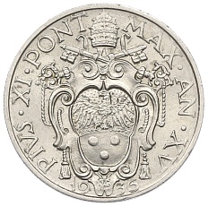 20 чентезимо 1936 года Ватикан — Фото №2