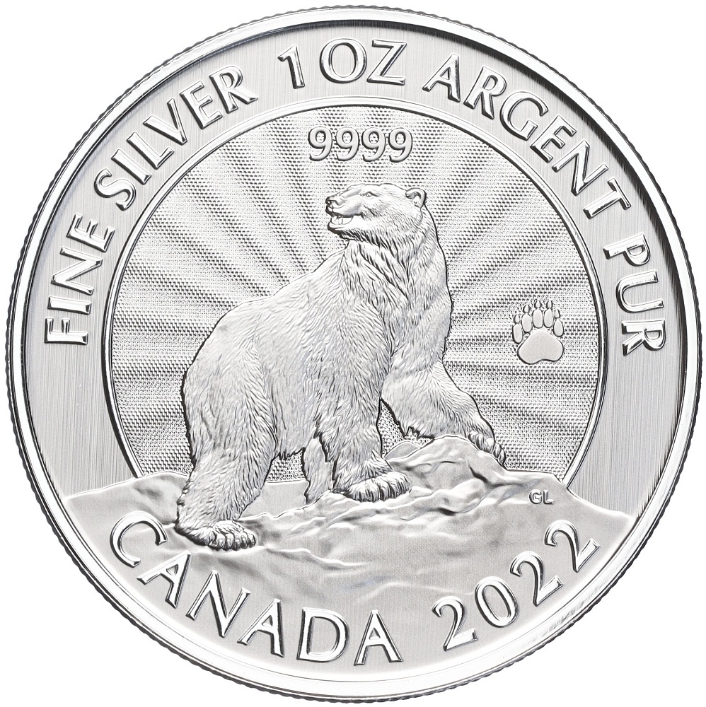 5 долларов 2022 года Канада «Белый медведь» — Фото №1