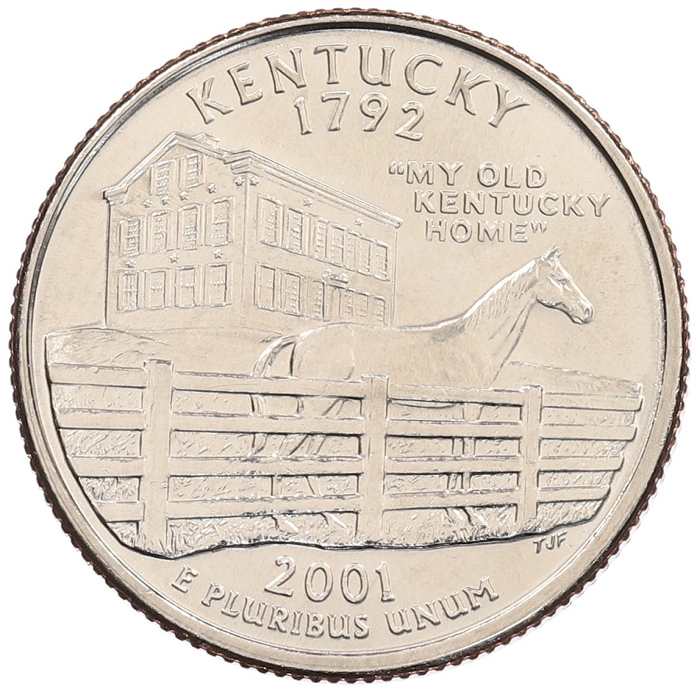 1/4 доллара (25 центов) 2001 года P США «Штаты и территории — Кентукки» — Фото №1