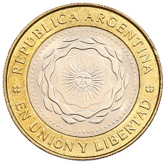 2 песо 2010 года Аргентина — Фото №1