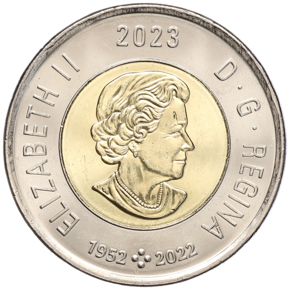 2 доллара 2023 года Канада «100 лет со дня рождения Жан-Поля Риопеля» (Цветное покрытие) — Фото №2