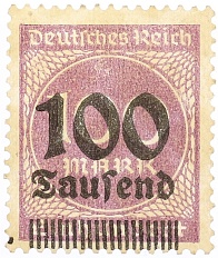 Почтовая марка 100.000 марок 1923 года Германия — Фото №1