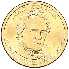 1 доллар 2010 года (D) США «15-й президент США Джеймс Бьюкенен» — Фото №1