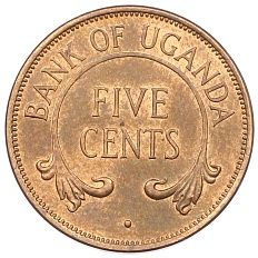 5 центов 1974 года Уганда — Фото №2