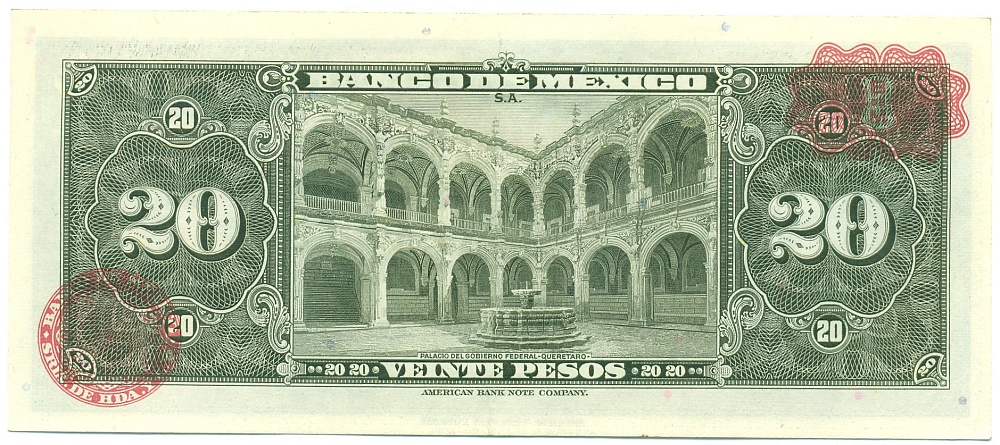20 песо 1970 года Мексика (Красная печать) — Фото №2