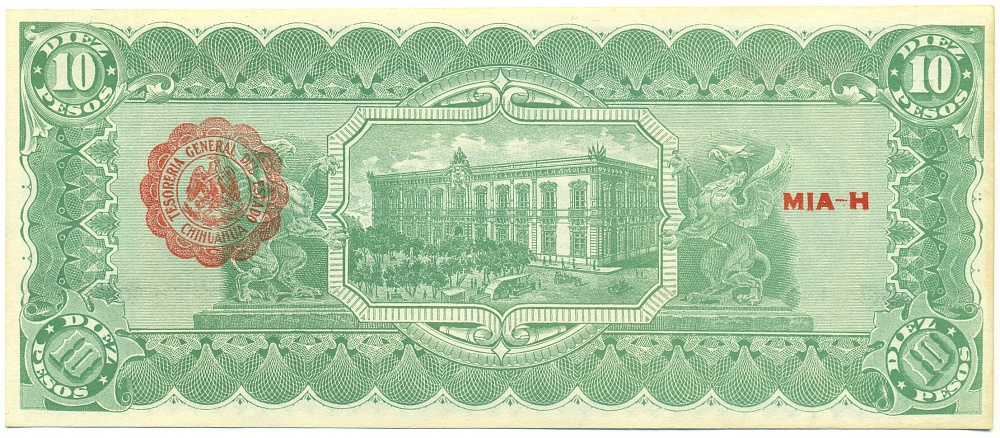 10 песо 1915 года Мексика (Штат Чиуауа) — Фото №2