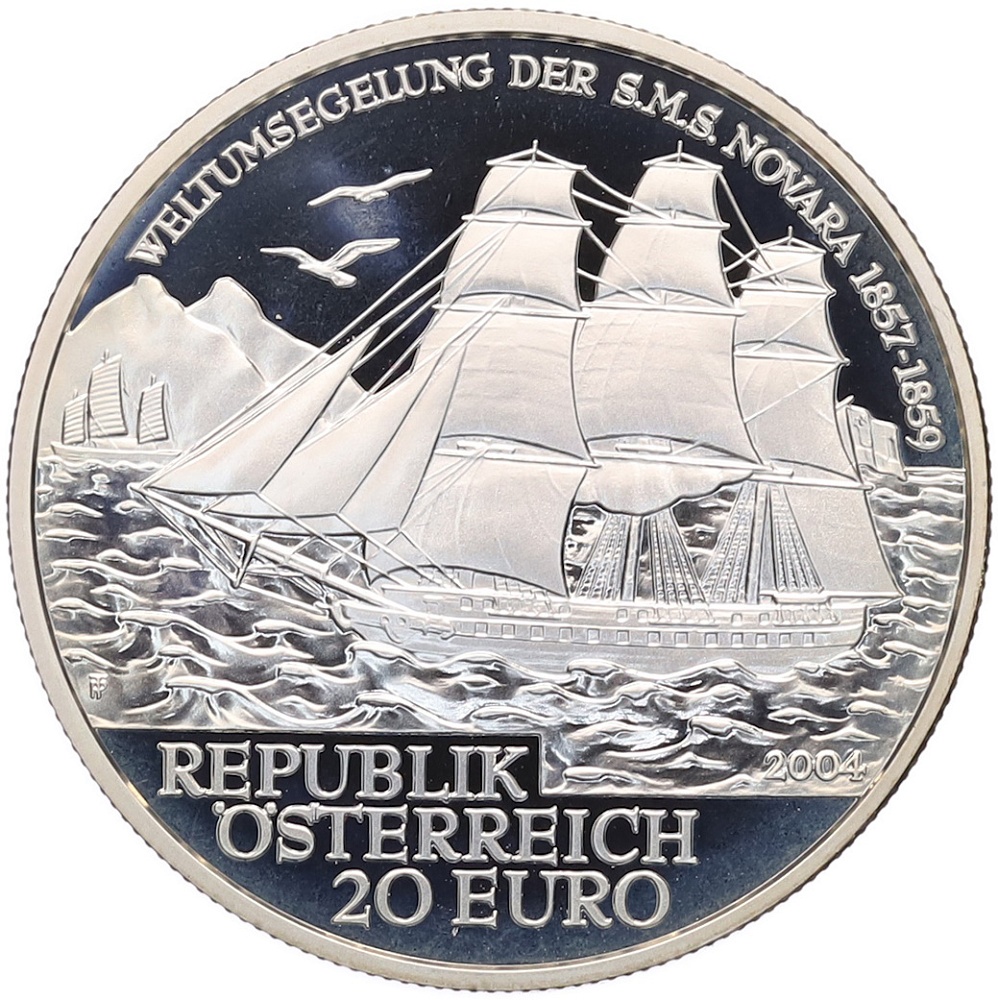 20 евро 2004 года Австрия «Австрийский флот — SMS Novara» — Фото №2
