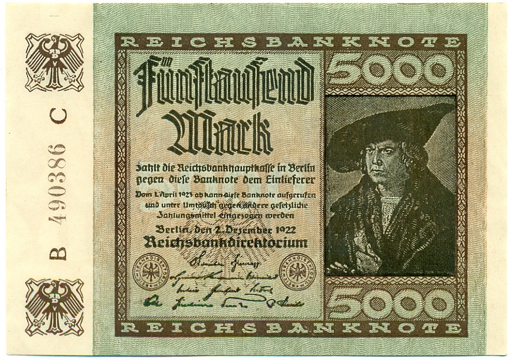 5000 марок 1922 года Германия — Фото №1
