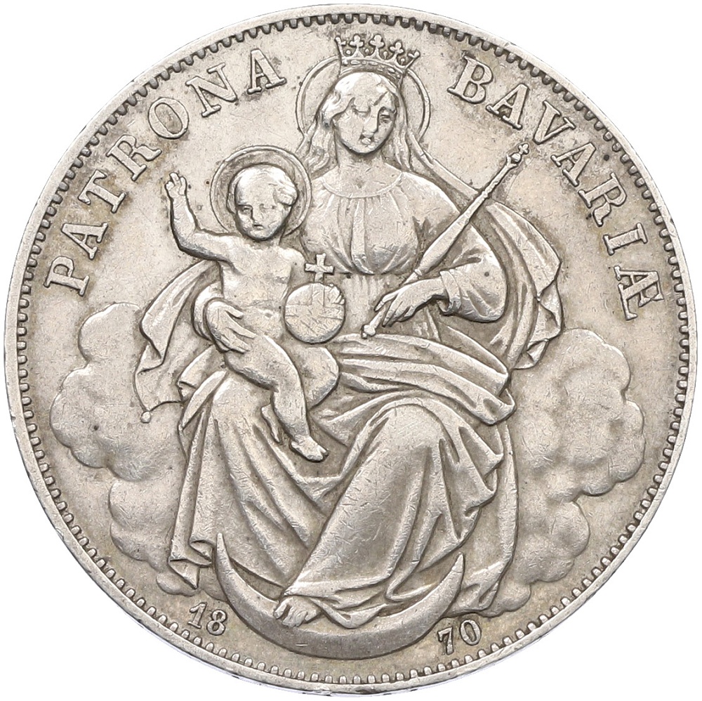 1 талер 1870 года Бавария — Фото №1