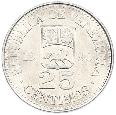 25 сентимо 1990 года Венесуэла — Фото №1