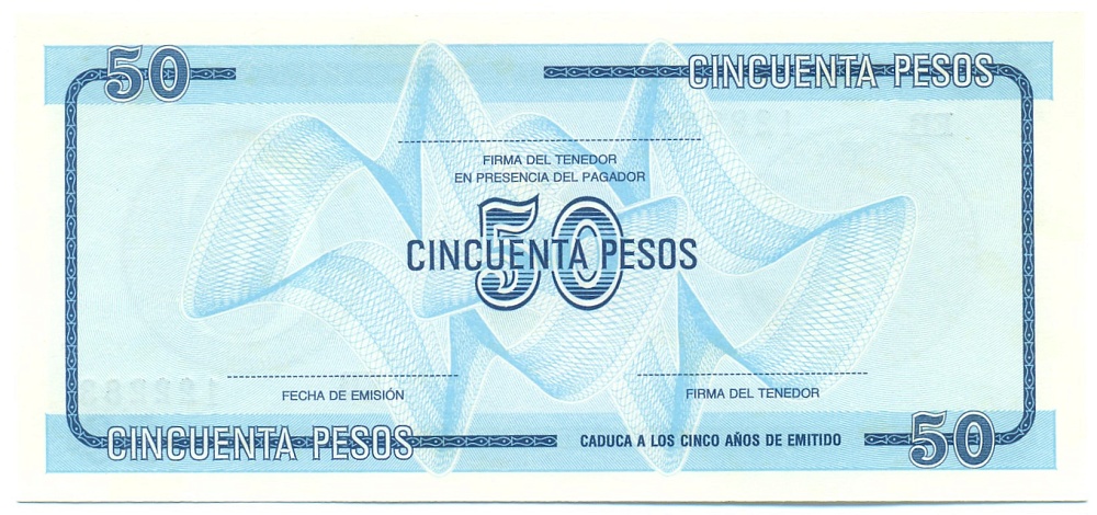 50 песо 1985 года Куба (Валютный сертификат) — Фото №2