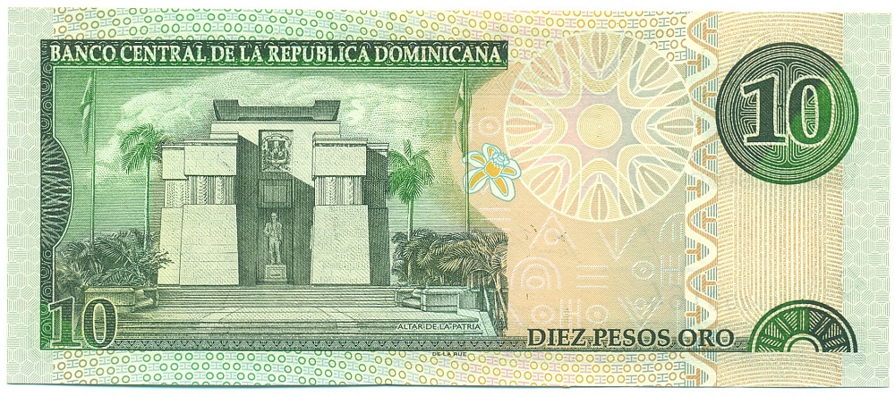 10 песо 2002 года Доминиканская республика — Фото №2