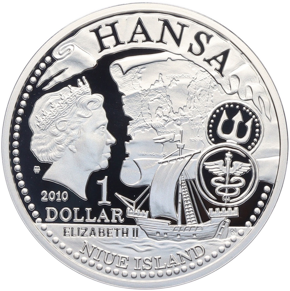 1 доллар 2010 года Ниуэ «Ганзейский союз — Слупск» — Фото №2