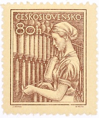 Почтовая марка 80 геллеров 1954 года Чехословакия — Фото №1