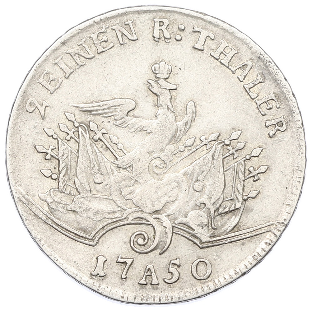 1/2 талера 1750 года Пруссия — Фото №1