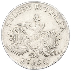 1/2 талера 1750 года Пруссия — Фото №1