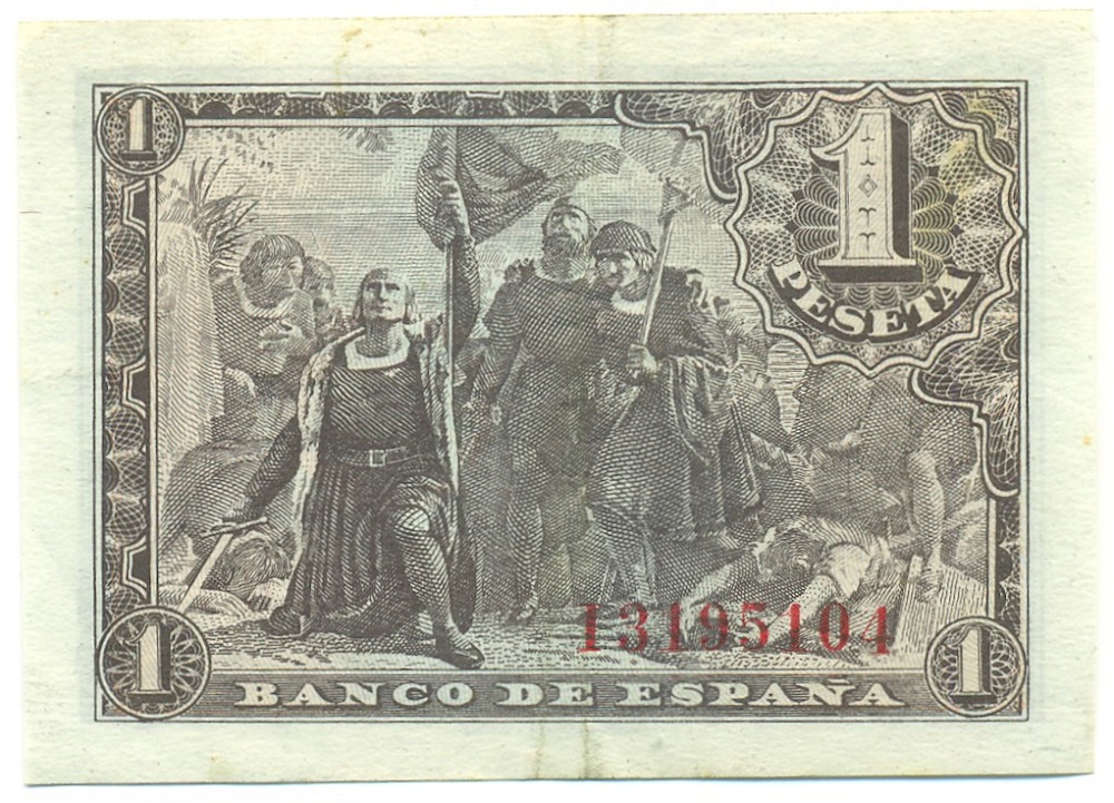 1 песета 1943 года Испания — Фото №2