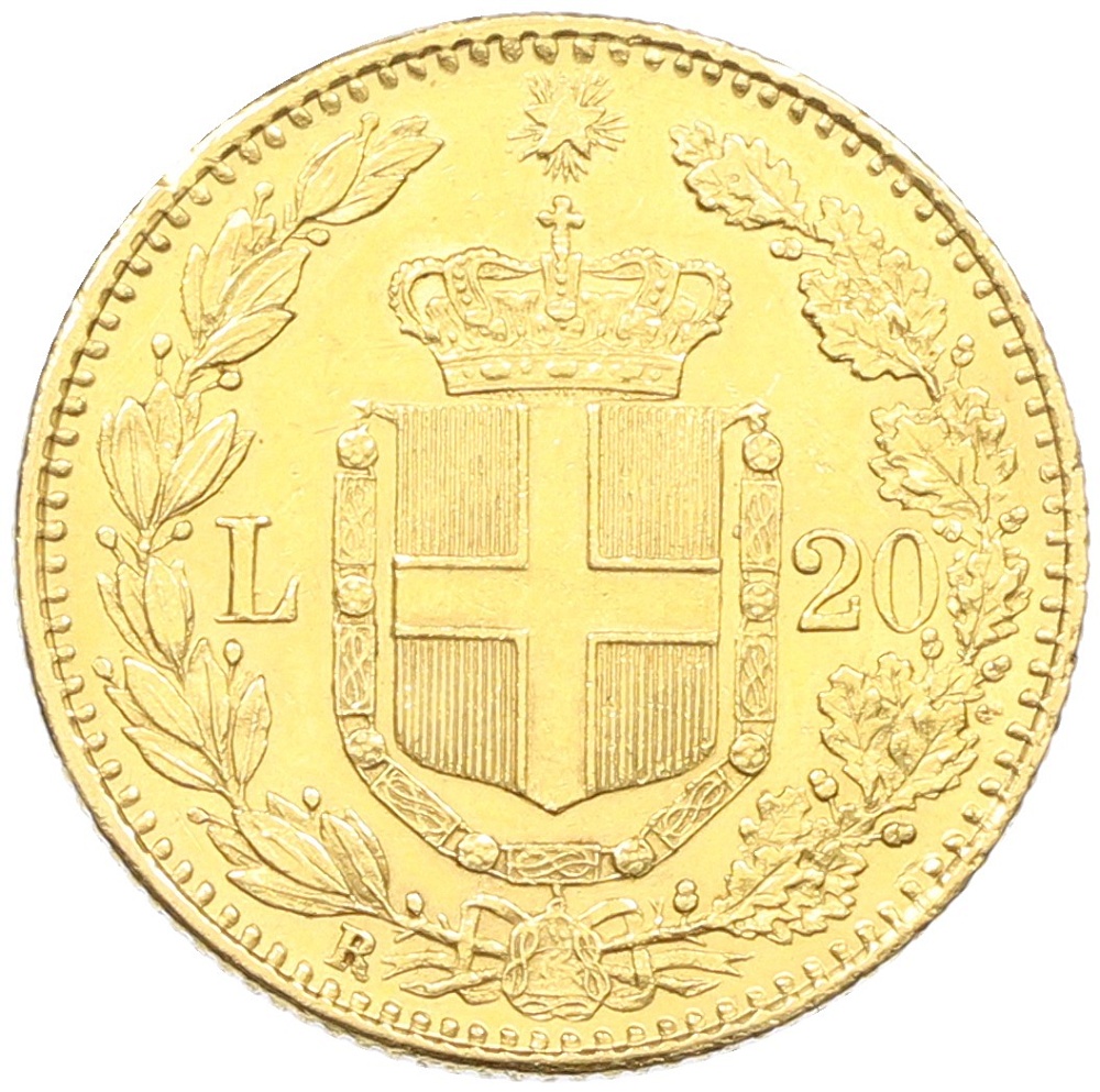 20 лир 1882 года Италия — Фото №2