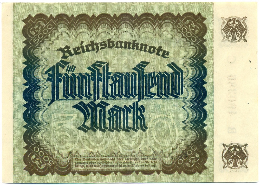 5000 марок 1922 года Германия — Фото №2