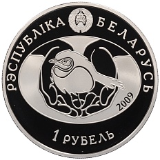 1 рубль 2009 года Белоруссия «Птица года — Серый гусь» — Фото №2