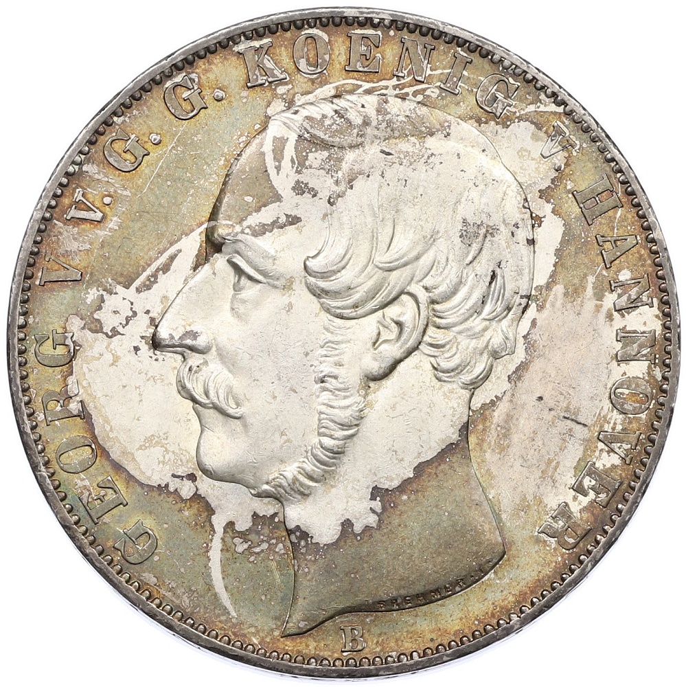 2 талера 1855 года Ганновер — Фото №1