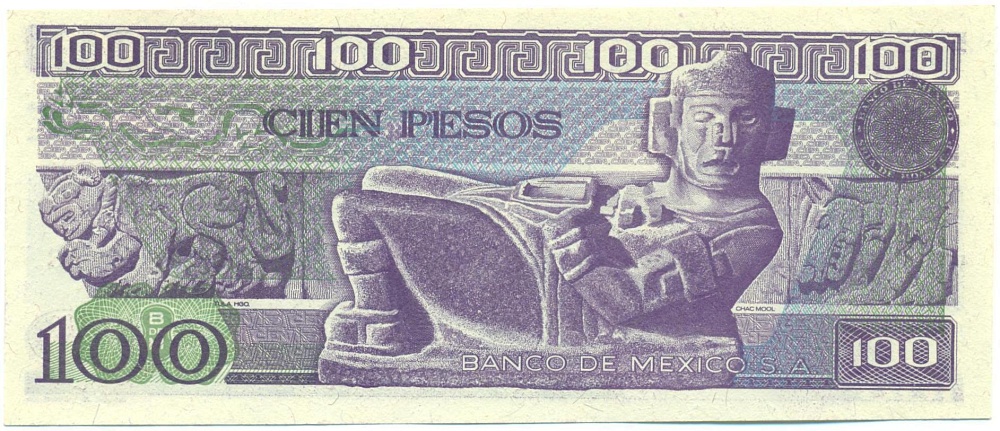 100 песо 1982 года Мексика — Фото №2