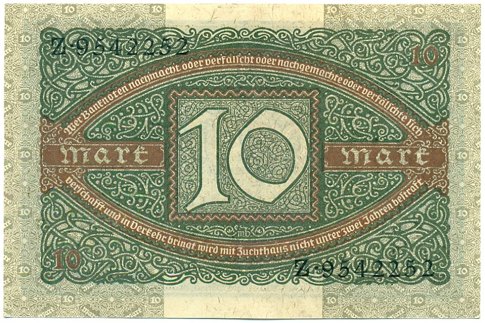 10 марок 1920 года Германия — Фото №2