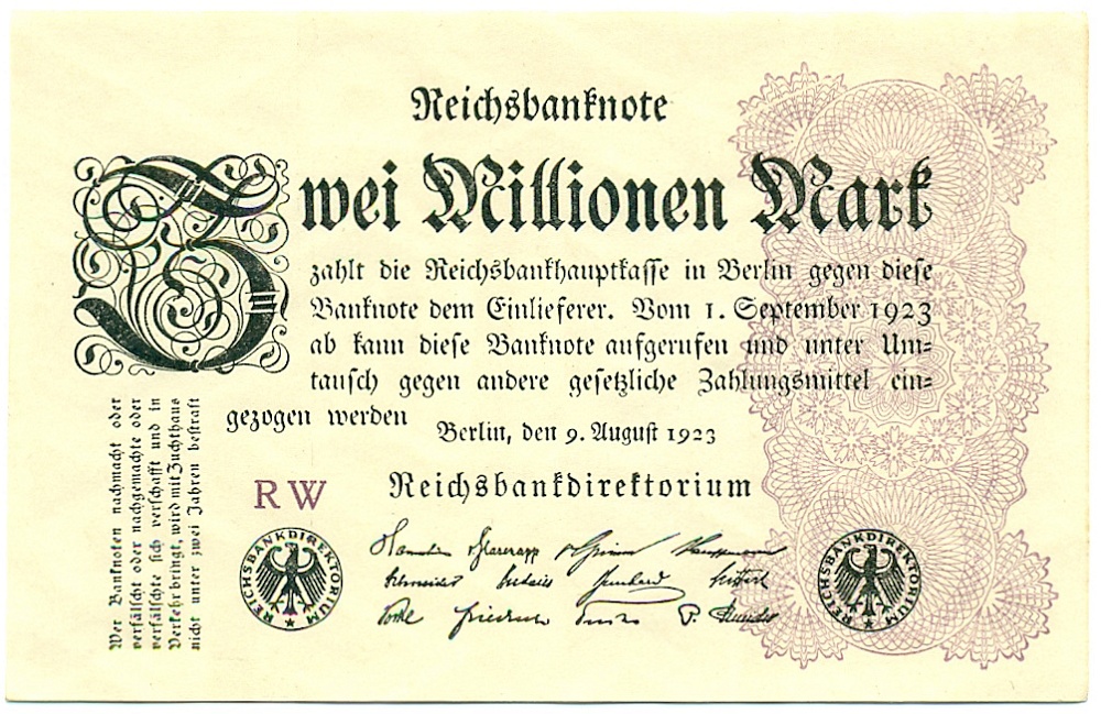 2 миллиона марок 1923 года Германия — Фото №1