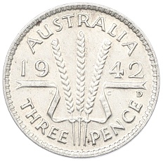 3 пенса 1942 года D Австралия — Фото №1
