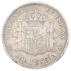 1 песета 1900 года Испания — Фото №2