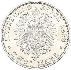 2 марки 1888 года А Германия (Пруссия) — Фото №2