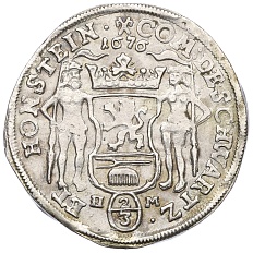 2/3 талера 1676 года Шварцбург-Зондерхаузен — Фото №2