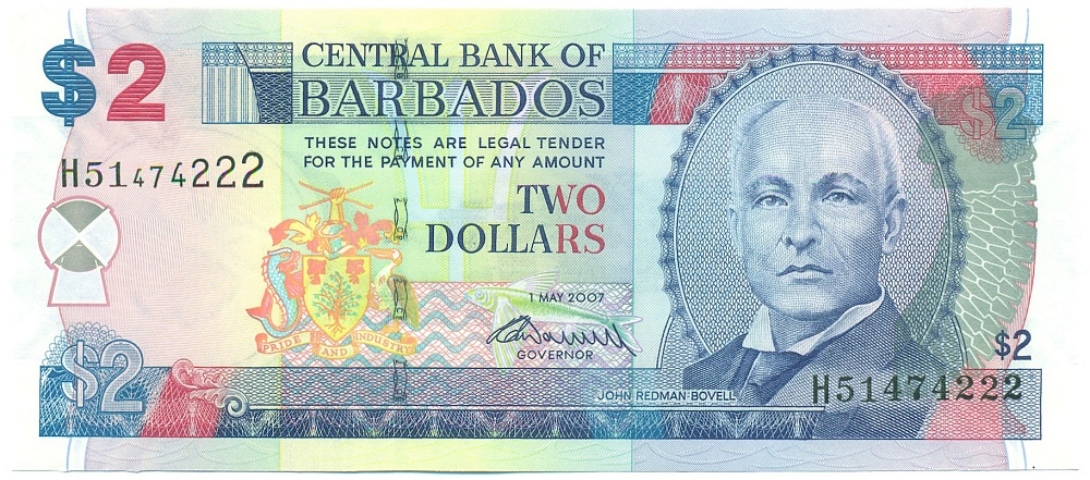 2 доллара 2007 года Барбадос — Фото №1
