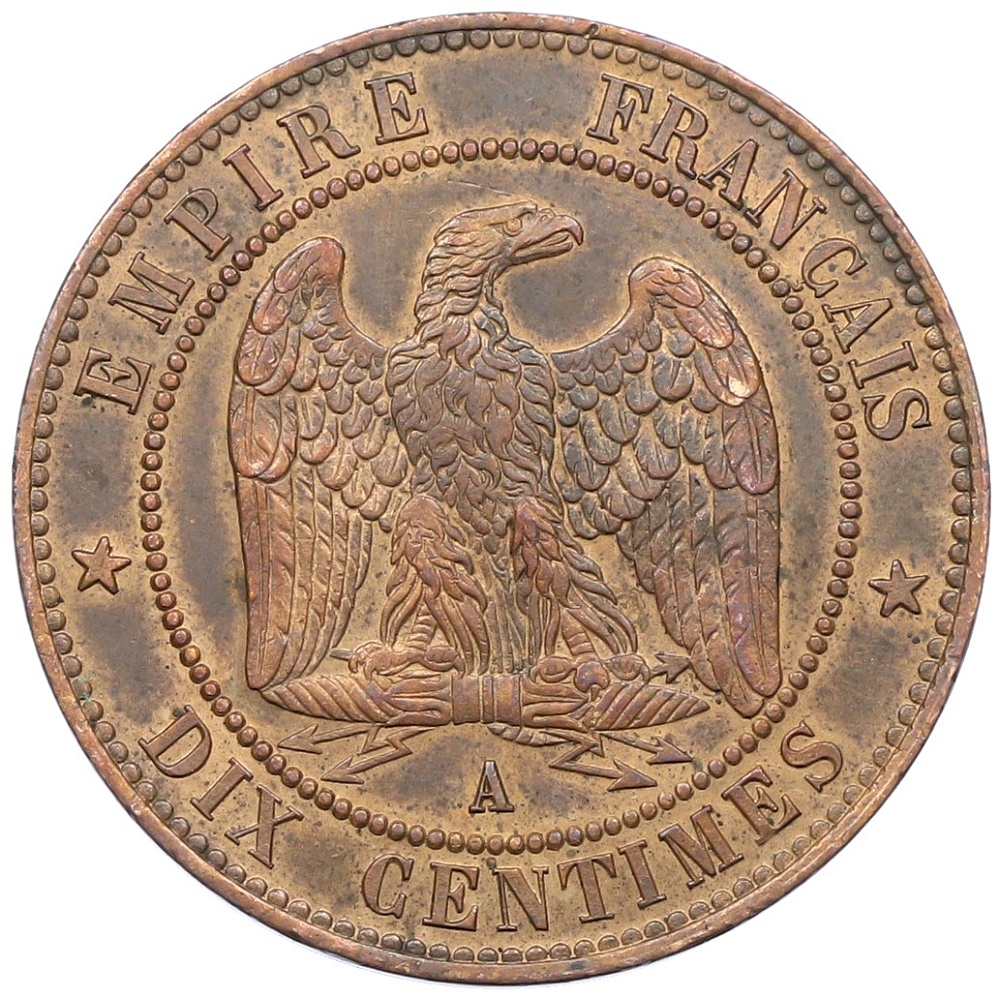 10 сантимов 1854 года A Франция — Фото №2