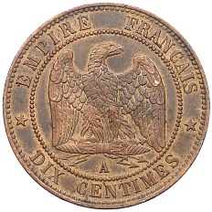 10 сантимов 1854 года A Франция — Фото №2
