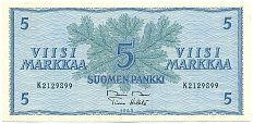 5 марок 1963 года Финляндия — Фото №1