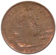 1 чентезимо 1914 года Италия — Фото №1
