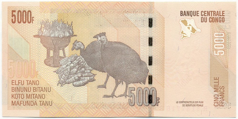 5000 франков 2013 года Конго (ДРК) — Фото №2