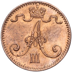 1 пенни 1888 года Русская Финляндия — Фото №2