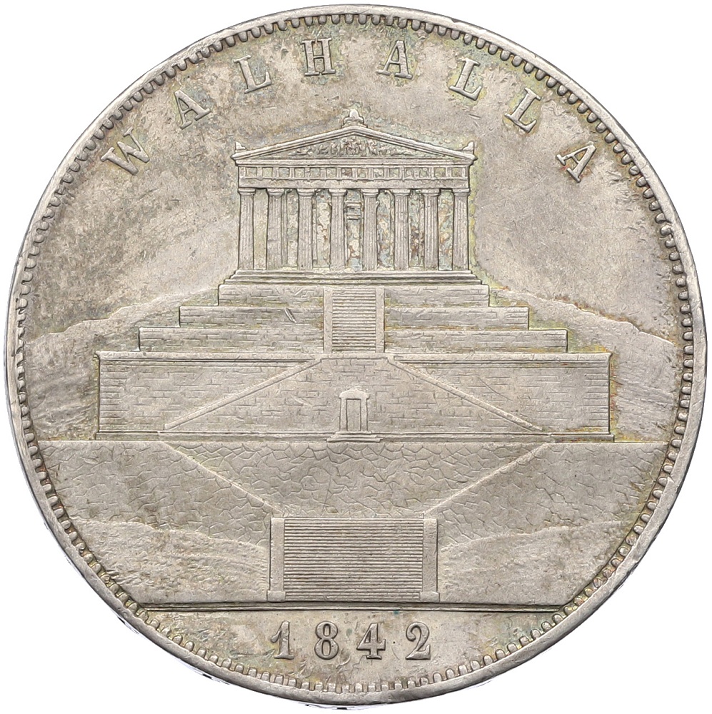 2 талера 1842 года Бавария «Вальхалла» — Фото №1