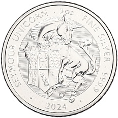 5 фунтов 2024 года Великобритания (Карл III) «Звери Тюдоров — Единорог Сеймура» — Фото №1
