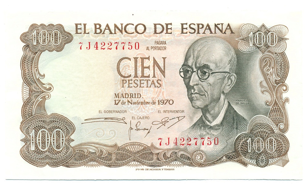 100 песет 1970 года Испания — Фото №1
